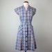 60s dress / blue plaid pockets spring sundress (s - m)