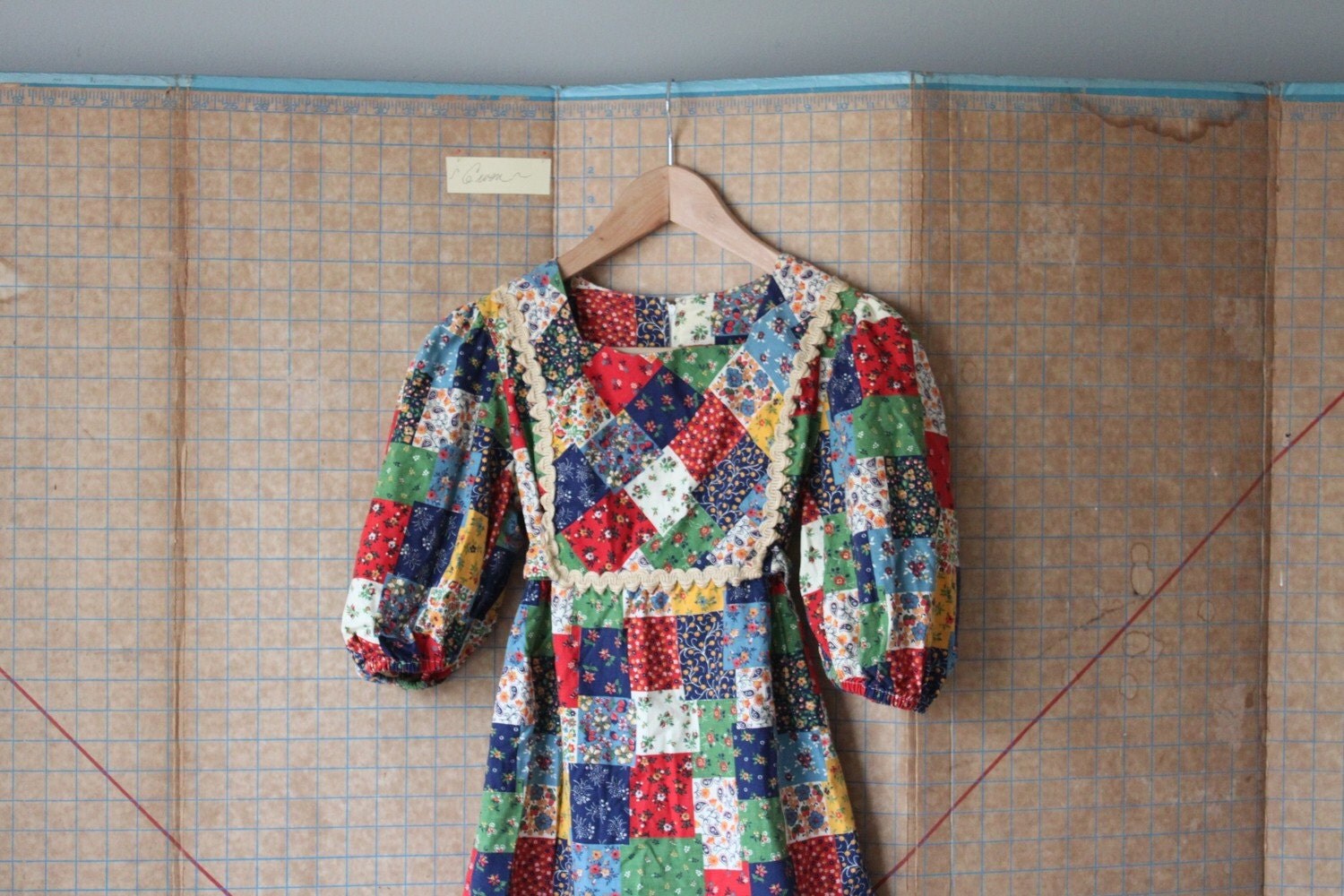 vintage 1970s girls cotton patch dress by ScottieinaCanoe on Etsy