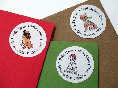 Christmas Dress Your Pooch Return Address Labels (Set of 30)