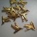 12 small brass hummingbird charms