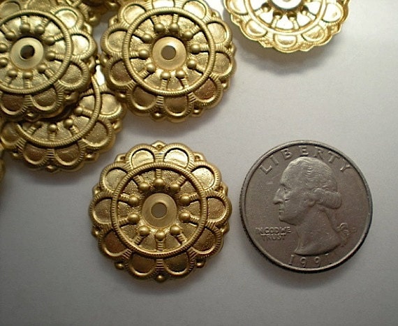 12 brass mirror rosettes No. 4