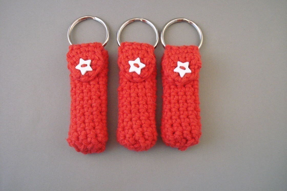 Crochet Pattern Keychain Lip Balm Holder by Nell22 on Etsy