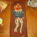 Primitive Hooked Rug Halloween Pumpkin Man SALE