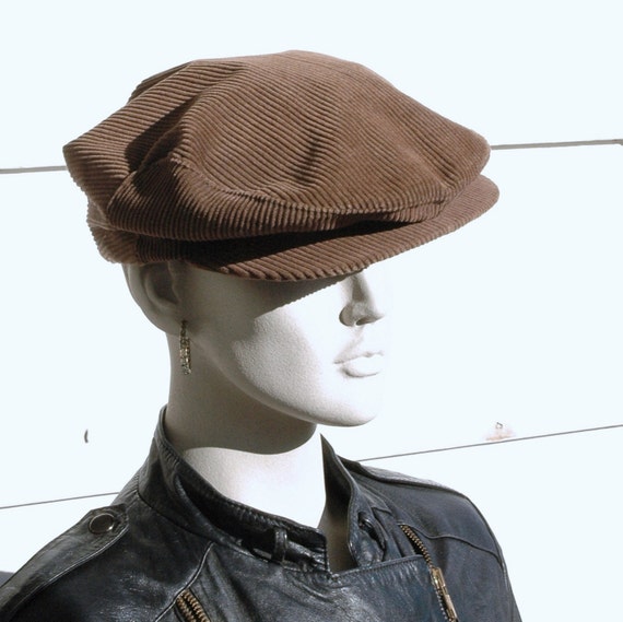 Vintage Newsboy... Brown Corduroy Hat by LovelyVintageEtc on Etsy