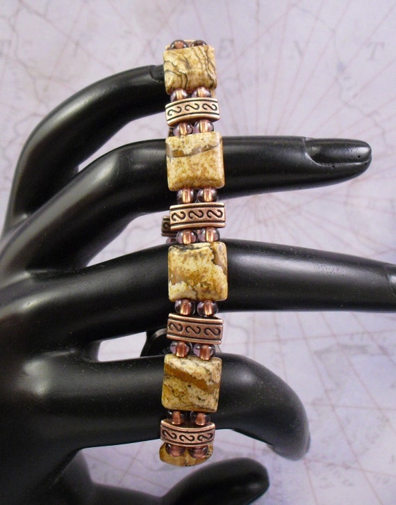 Beaded Stretchy Bracelet Watch Petite Picture Jasper and