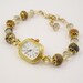 Red Creek Jasper and Lemon Smoky Quartz Crystal Gold Bracelet Watch