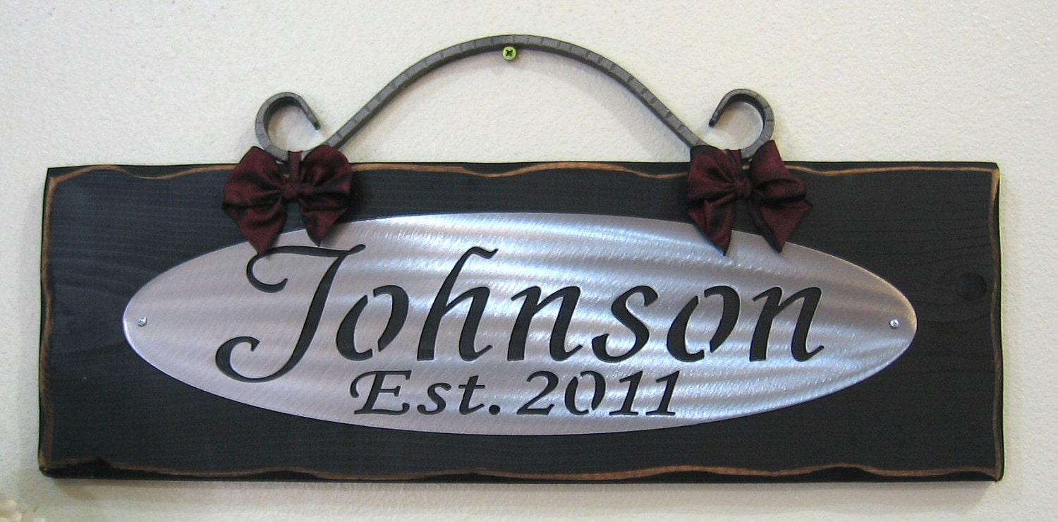 PERSONALIZED Custom Name sign Wall plaque Wedding Gift by Kotamoon