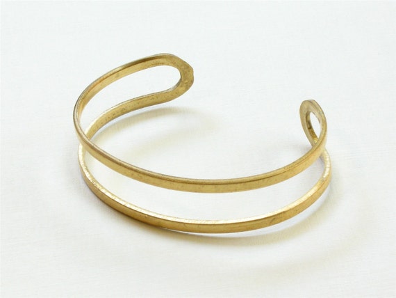 6 Blank double band BRACELET jewelry cuff . Brass S201