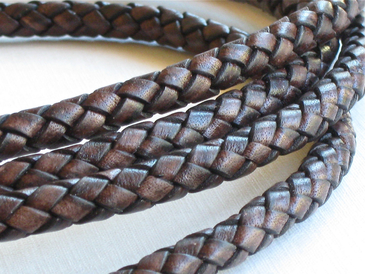 6mm Leather BOLO cord in Aged Brown 12 inches . High quality