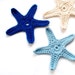 RESERVED FOR ELIZABETH Colorful Crochet Starfish in Dark Blue, Light Blue, and Natural Ready to Ship