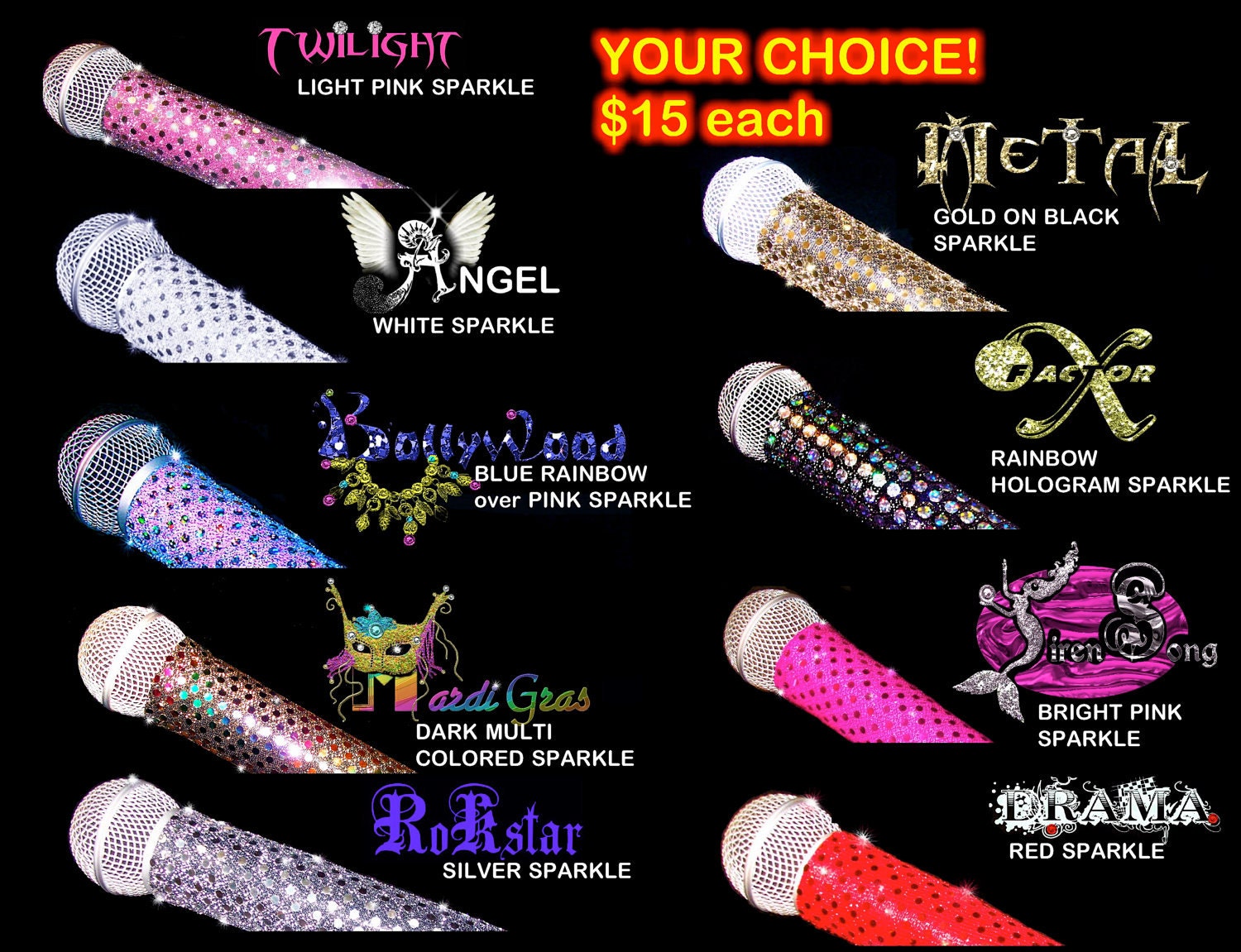 Microphone Cover Skins for CORDLESS Microphones by Peargret