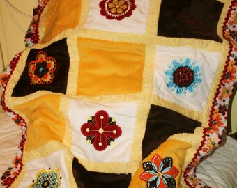 Appliqued Minky Baby blanket "Just Plain Adorable"