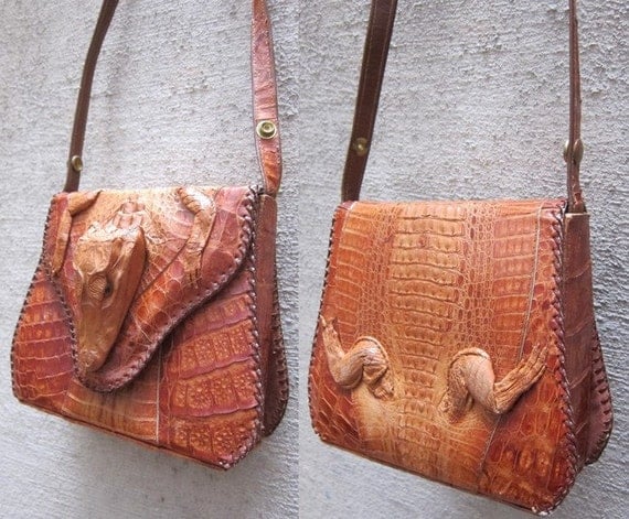 pink alligator purse