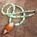 Natural Citrine Crystal and Chrysoprase Necklace