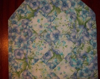 SALE - Pastel Pansies Quilted Table Runner