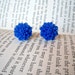Bright Blue Mum Earrings