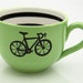 Bike Mug large for Soup or Coffee Lovers Lime Green
