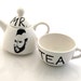 Mr. T  Tea Teapot, Tea For One,  By Lennymud on Etsy, available in white only