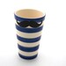mustache moustache cup or vase with stripes