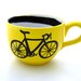 Bike Mug large for Soup or Coffee Lovers Yellow