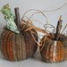 Autumn Crochet Pumpkins Fall Decorations Set of Two