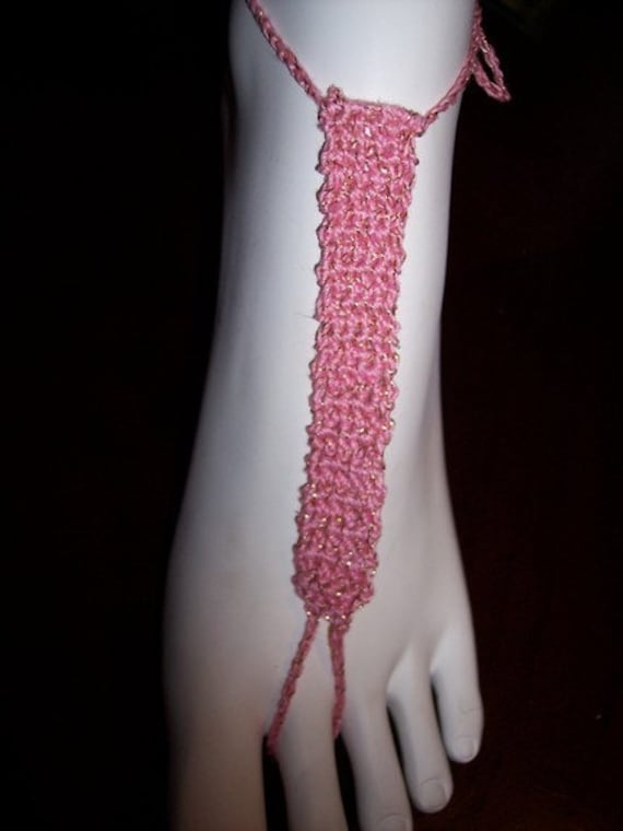 ... similar to Pink and gold barefoot sandals \ foot jewelry on Etsy