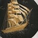 Tallship handmade with rice leaves Round with hook Size 11 circumference Original art 1/2 Price SALE