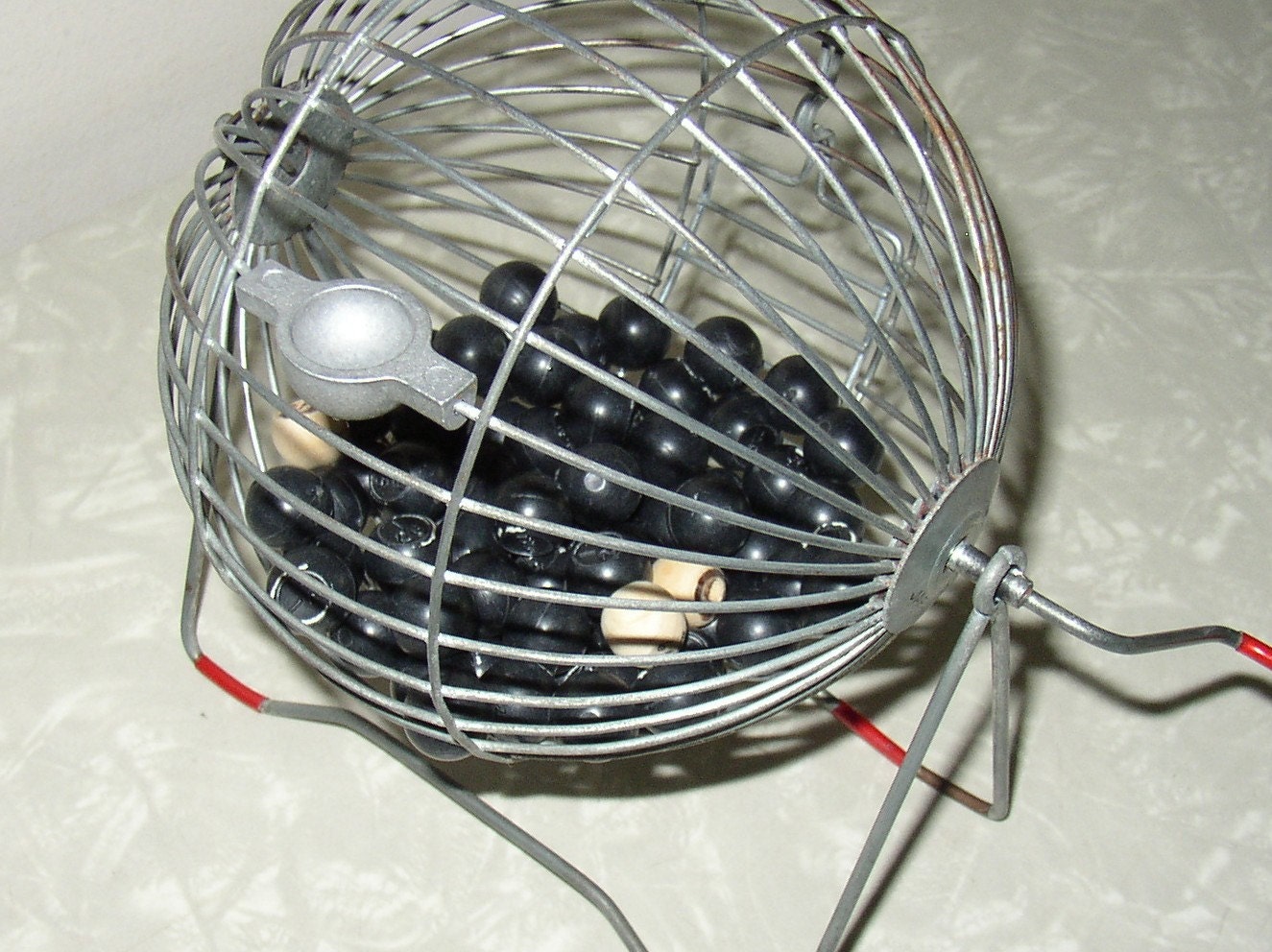 Vintage Bingo Cage Balls Markers and Cards