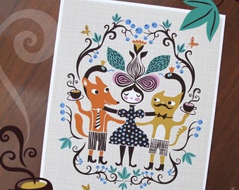 good friends... limited edition giclee print of an original illustration (8.5 x 11)