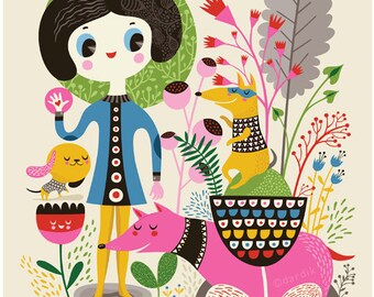 Rise and Shine... Clementine - limited edition giclee print of an original illustration (8 x 10 in)
