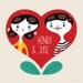 Henry & June... limited edition giclee print of an original illustration (8 x 8 in, 20 x 20 cm)