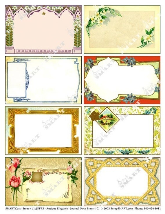 8 Exceptional Vintage Art Frame Designs on a Collage Sheet