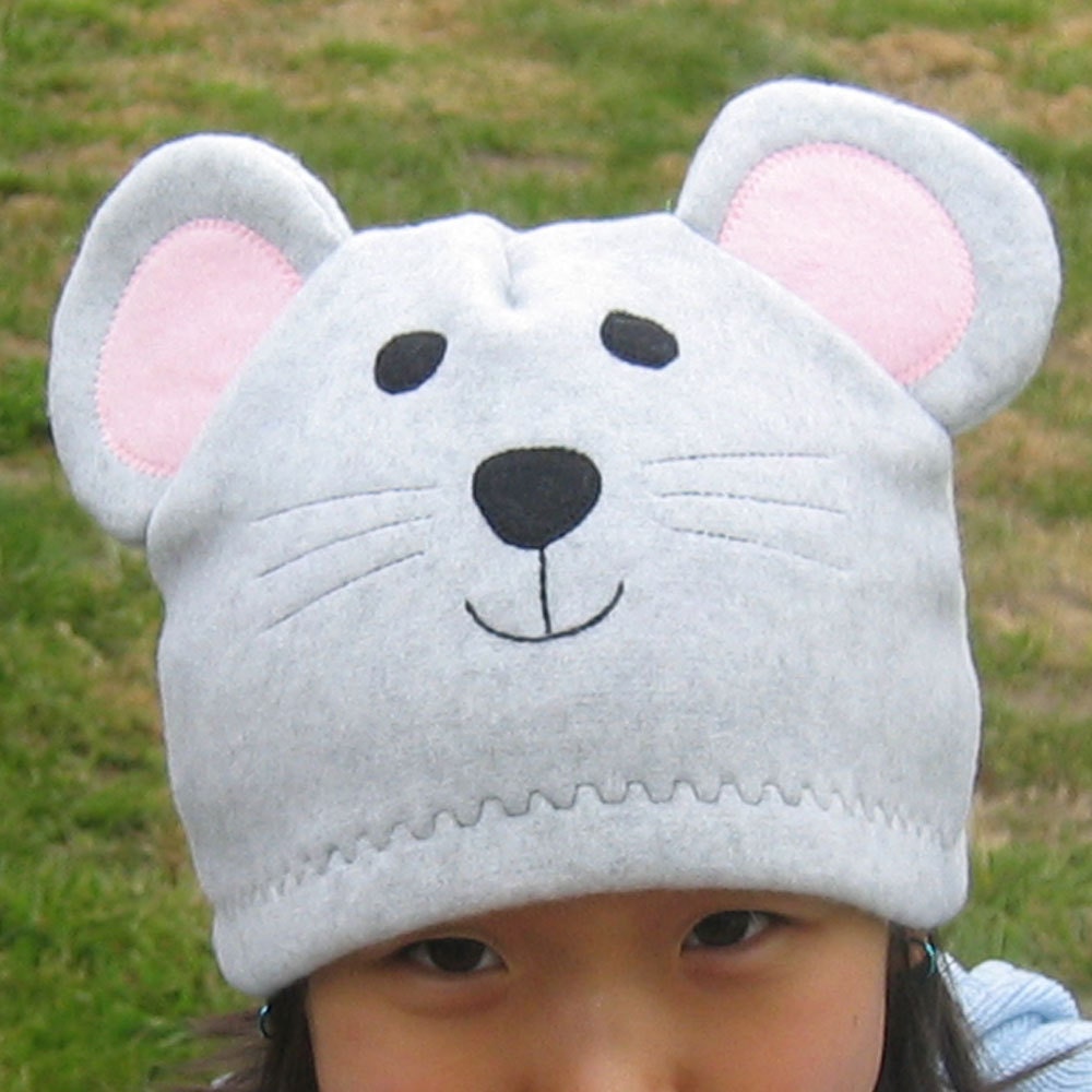 Mouse Fleece Hat Baby Toddler Children Adult by DinkyDimples