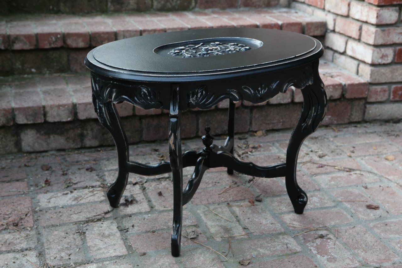 Vintage Black Coffee Table or Side Table by ShabbyChicFairytale
