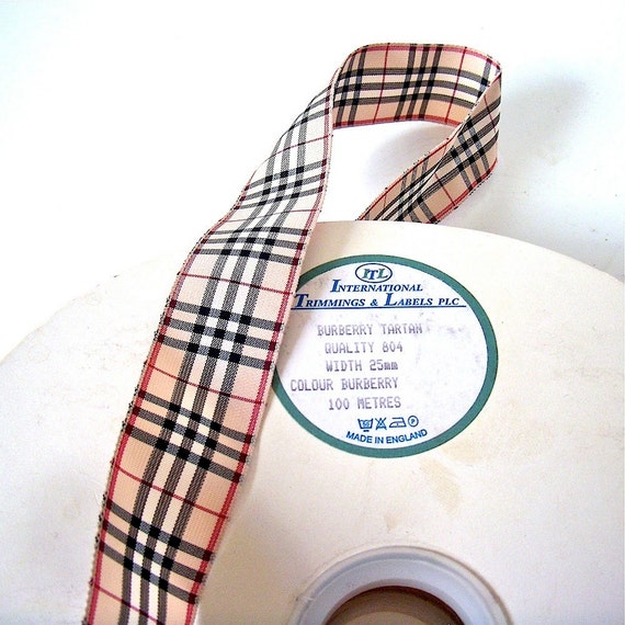 Burberry ribbon yardage Burberry tartan plaid ribbon gift