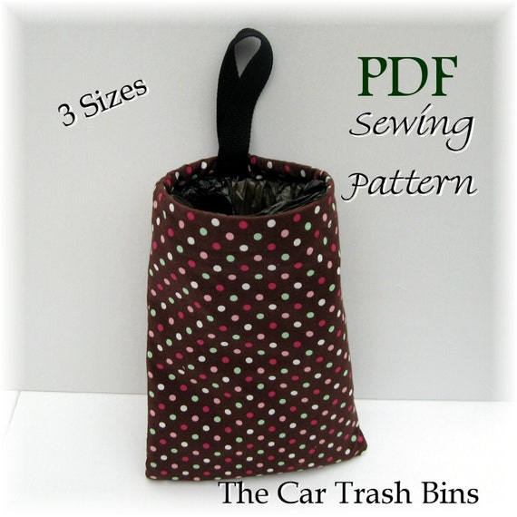 Items similar to Car Trash Bins PDF SEWING PATTERN 3 Sizes Litter