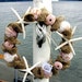 BEACH DECOR BURLAP wreath, seashell wreath, nautical wreath, pink sea urchins, striped shells, starfish