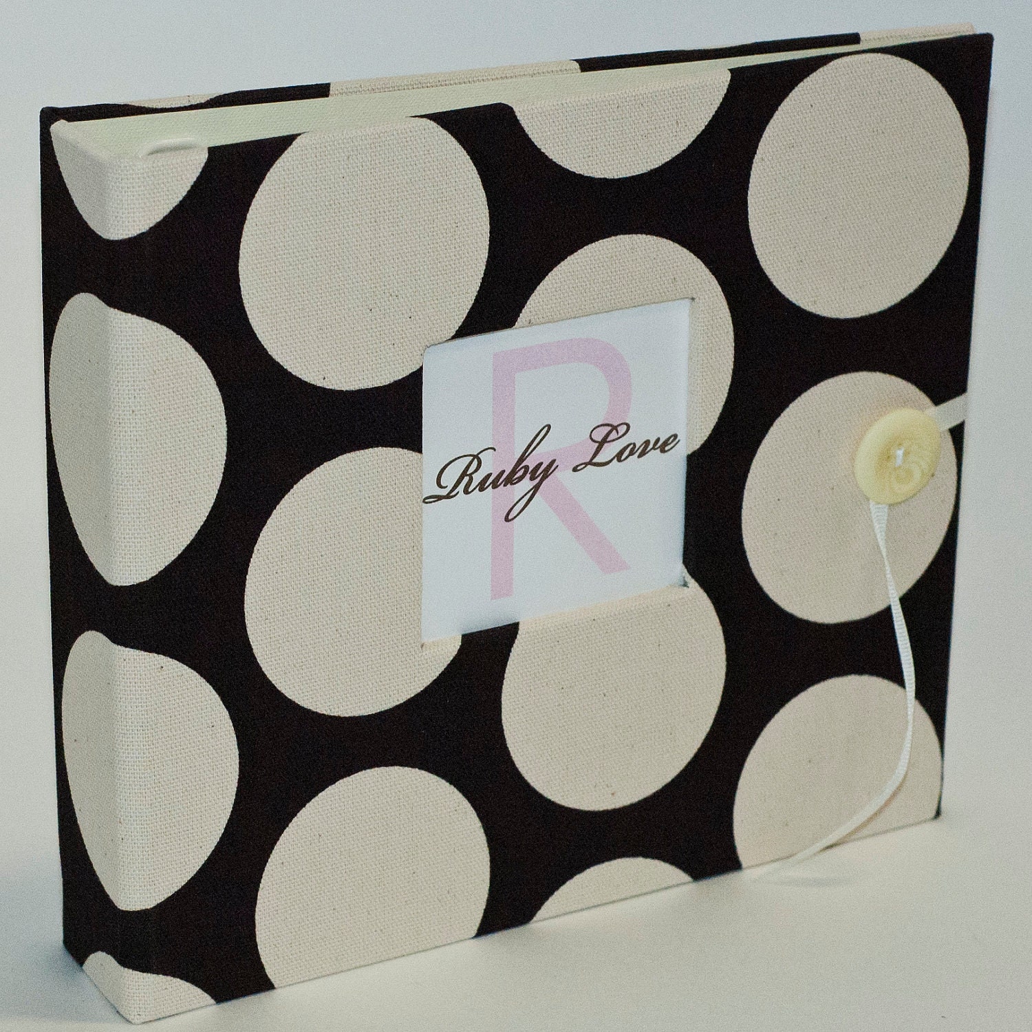Baby Memory Book . Espresso Dot Album . First by rubylovedesigns