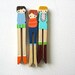 handmade wooden folk art clothespin magnets ... girls with style