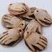 ceramic hands beads pair stoneware clay sepia set of two