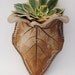 ceramic leaf planter garden wall planter stoneware home garden decor