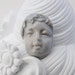 ceramic face cabochon clay face cab celadon blue angel face