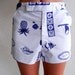 Blue & White Hawaiian Print Shorts