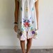 Vintage White Floral Peasant Dress