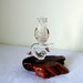 On Reserve -------Vintage Owl Figurine - Crystal - 22 Karat Gold - Wood - Odditie