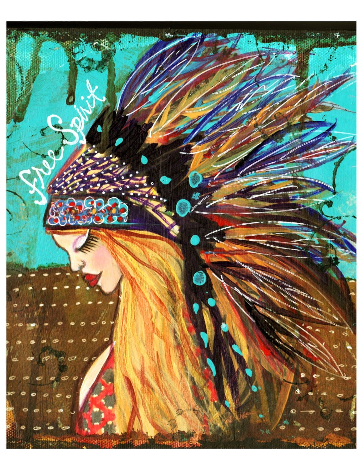 Free Spirit ll Bohemian Girl Fine Art Print