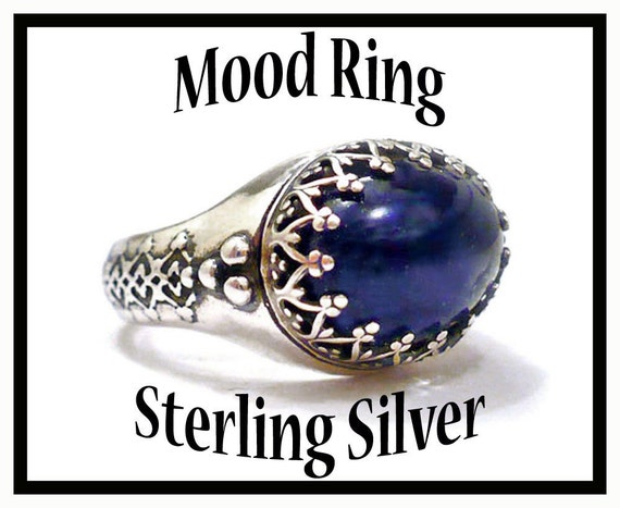 Vintage MOOD RING Stone Set in Fine Heavy 925 by goodmoodgirl