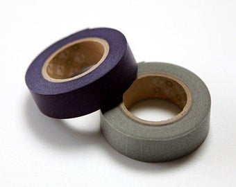 mt Washi Masking Tape - Grape & Silvery Grey - Set 2 (15m rolls)