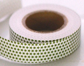 Classiky Craft Paper Tape - Green Stars