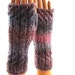 Pink & Grey Hand Knit Fingerless Gloves with cables